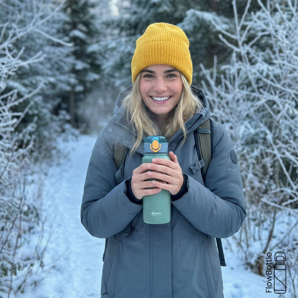 Thermosflasche Edelstahl – auslaufsicher, Klappdeckel, 2-in-1 Trinksystem