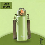 Thermosflasche Edelstahl – auslaufsicher, Klappdeckel, 2-in-1 Trinksystem